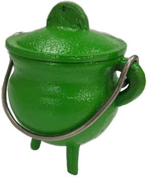 (image for) Plain cast iron cauldron w/ lid 2 3/4"