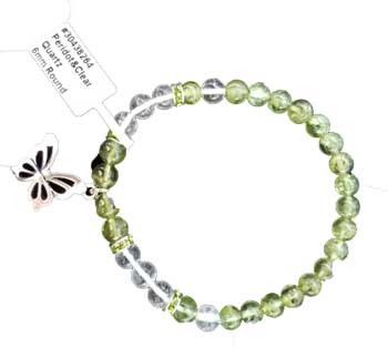 (image for) 6mm Peridot/ Quartz Butterfly bracelet