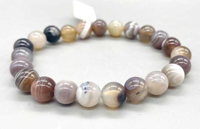 (image for) 8mm Agate, Banded bracelet