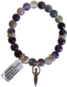 (image for) 8mm Flourite/ Black Stone Goddess