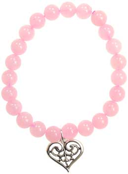 (image for) Rose Quartz Love Scroll Heart silver