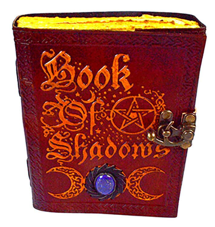 (image for) Book of Shadows Journal aged looking paper leather w/ latch - Click Image to Close