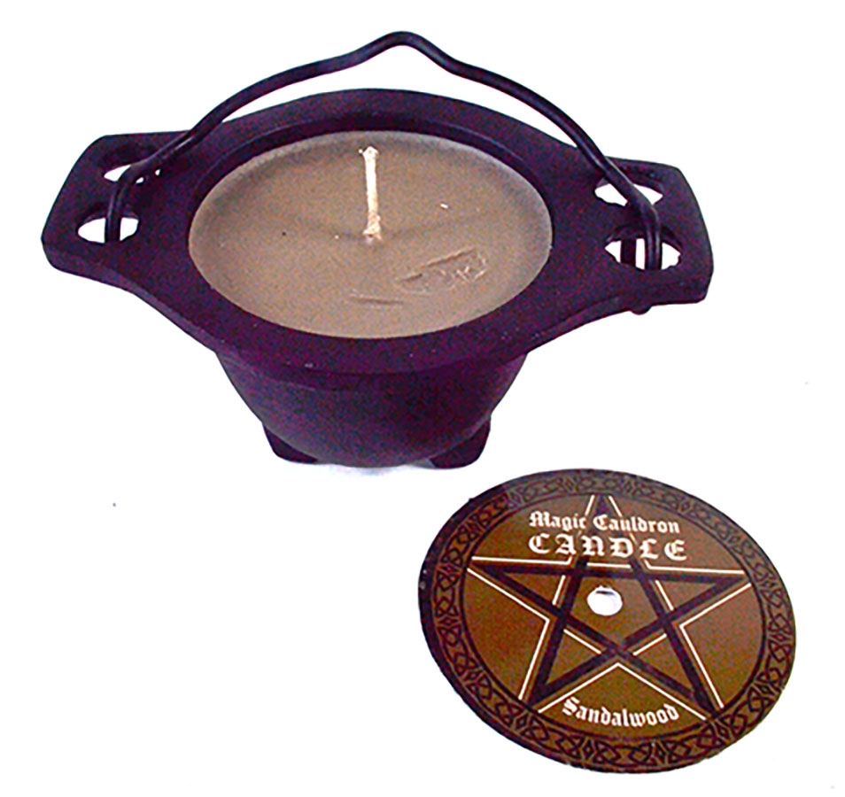 (image for) Sandalwood candle in cauldron - Click Image to Close