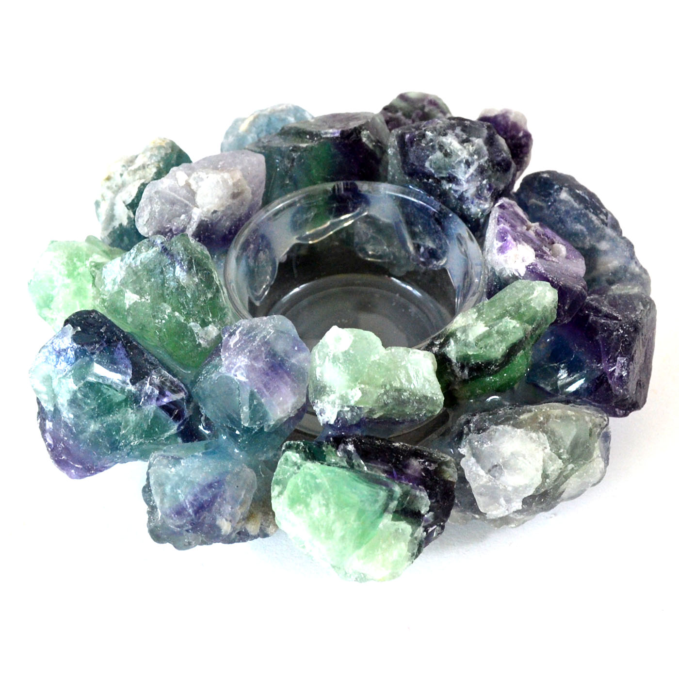 4 1/2" Fluorite tealight holder (image for) 4 1/2" Fluorite tealight holder
