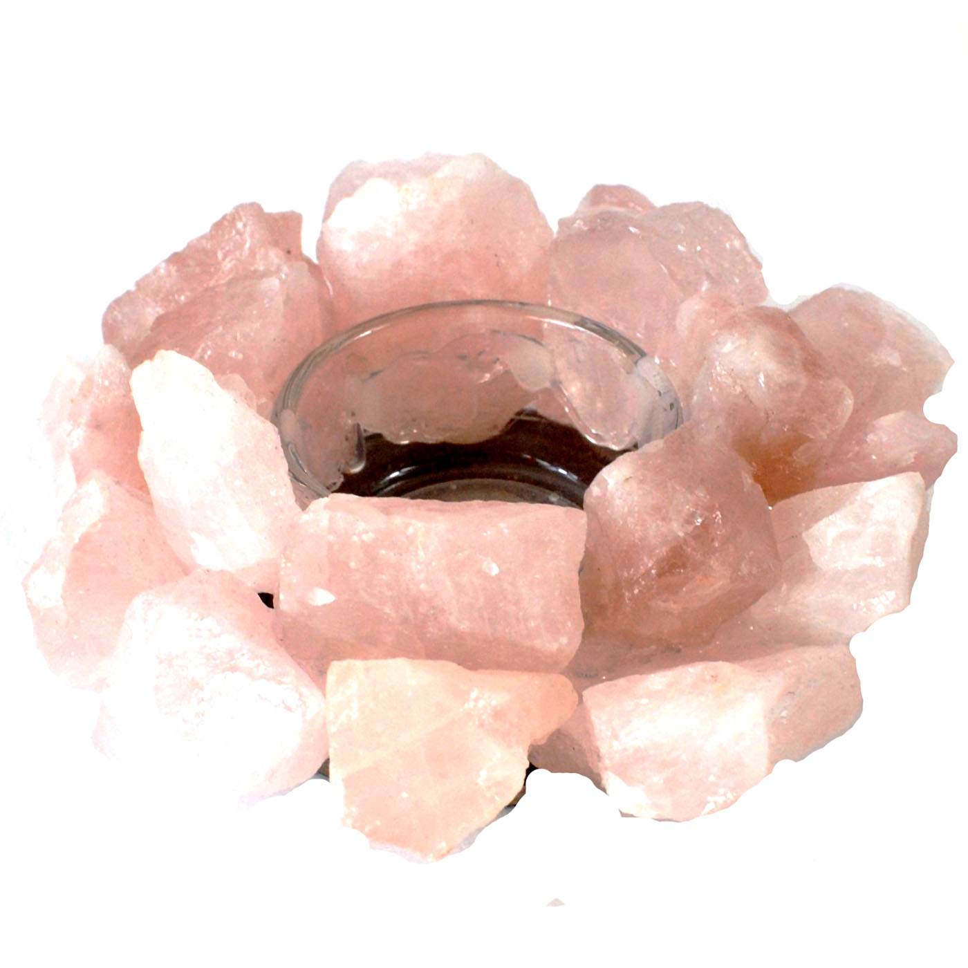 4 1/2" Rose Quartz tealight holder (image for) 4 1/2" Rose Quartz tealight holder