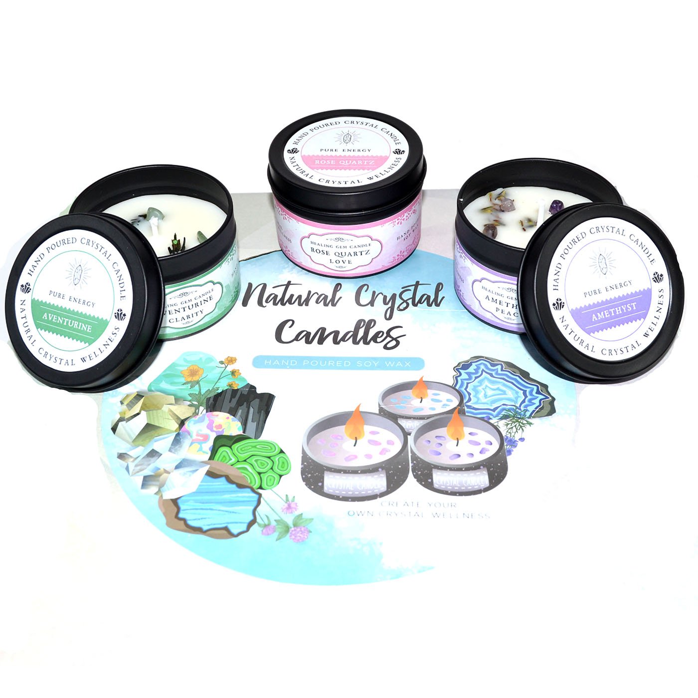 (set of 18) Mixed Stones soy candles (image for) (set of 18) Mixed Stones soy candles