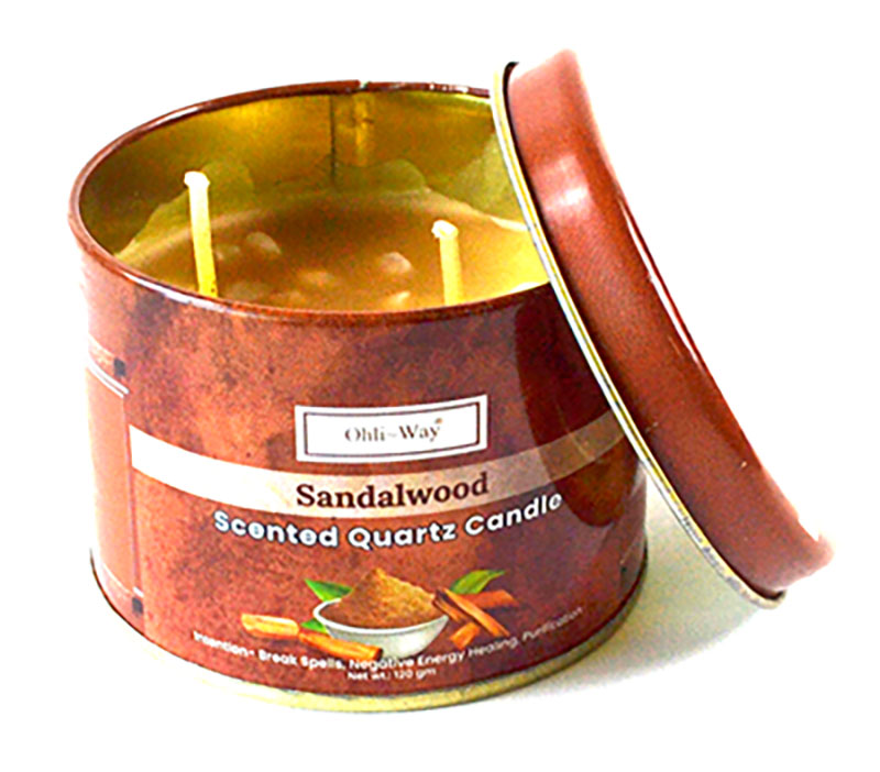 (image for) Sandalo (Sandalwood) quartz tin candle