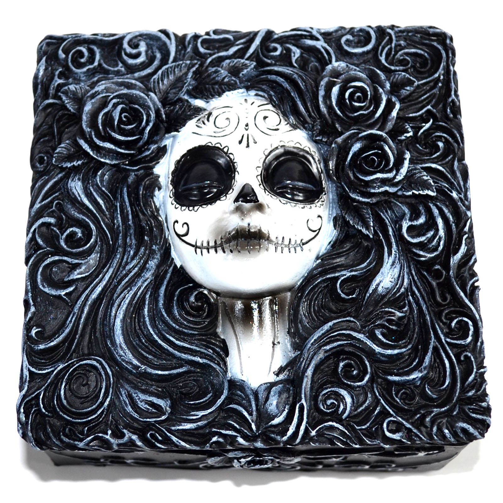 4 1/4" x 4 1/4" Day of the Dead box (image for) 4 1/4" x 4 1/4" Day of the Dead box