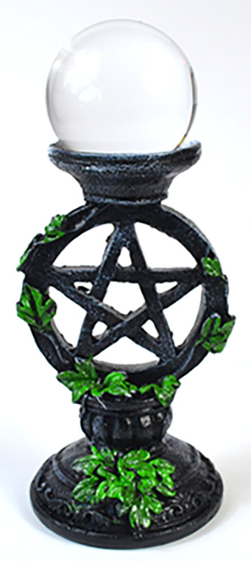 (image for) 80mm Clear gazing ball with Pentagram Stand