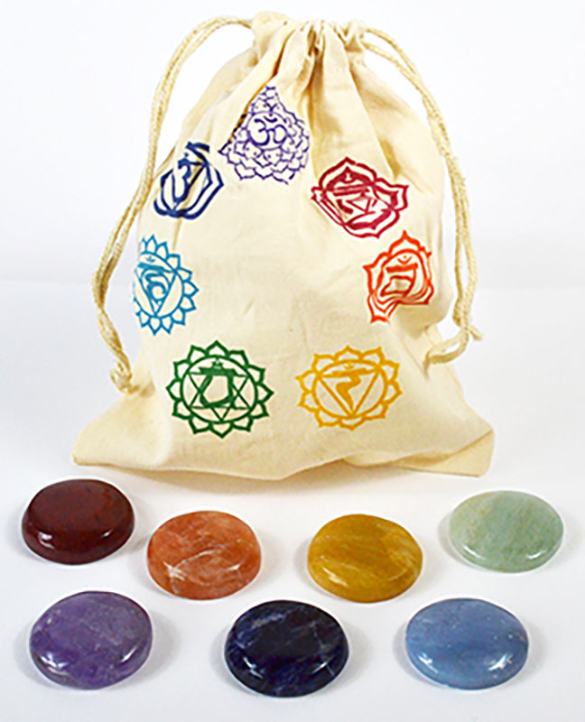(set of 7) Chakra stones with Bag (image for) (set of 7) Chakra stones with Bag