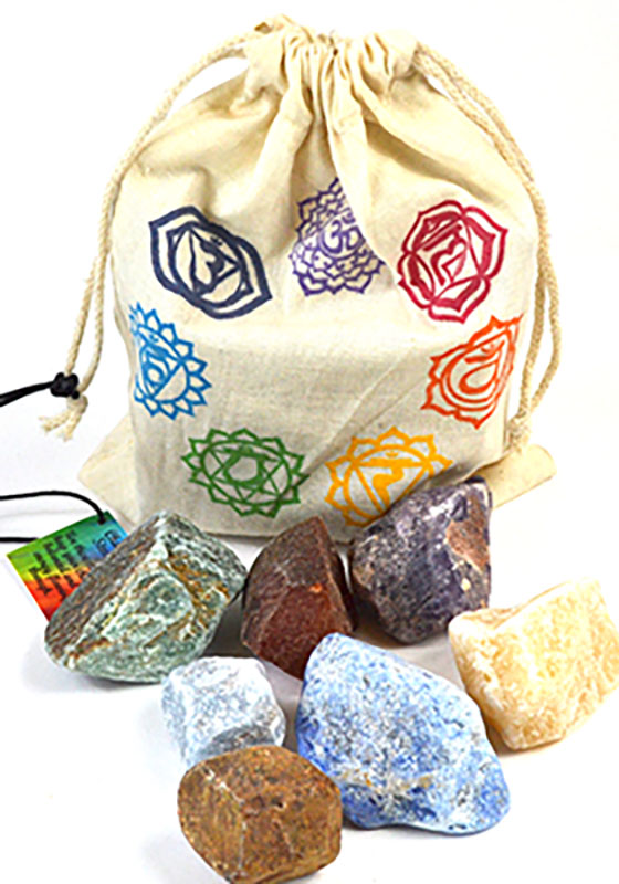 (set of 7) Chakra stones with Bag (image for) (set of 7) Chakra stones with Bag