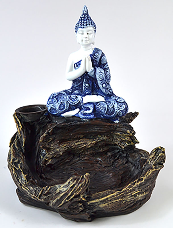 (image for) 4 1/16" Blue Buddha backflow incense burner