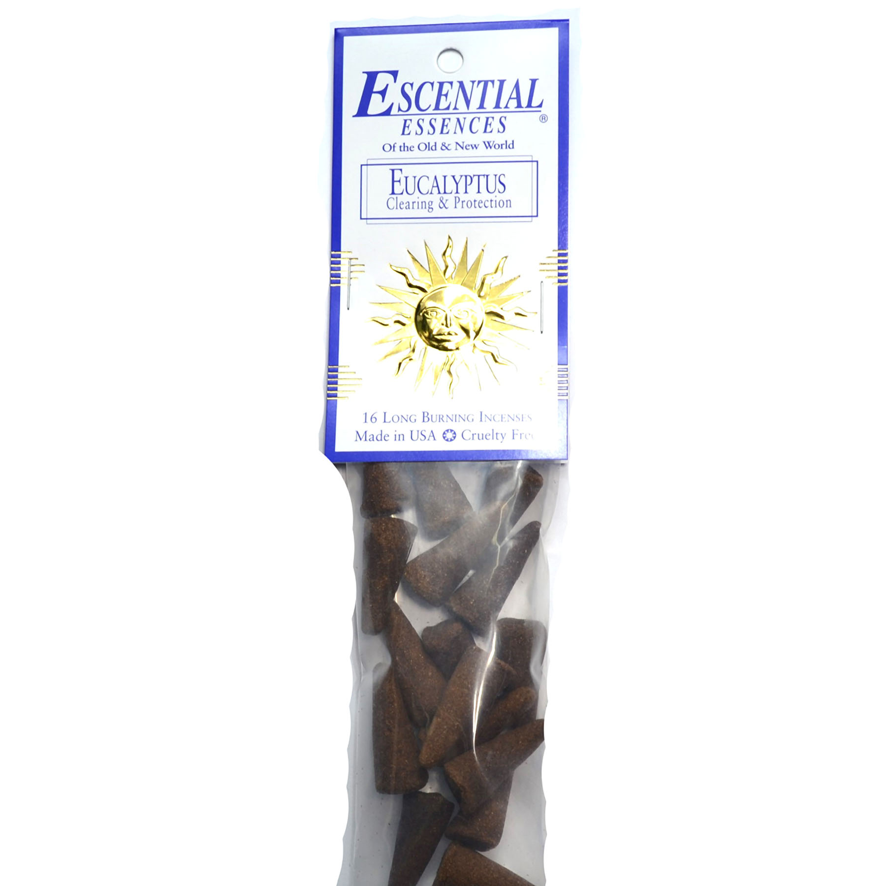 16/pk Eucalyptus escential essences incense cones (image for) 16/pk Eucalyptus escential essences incense cones