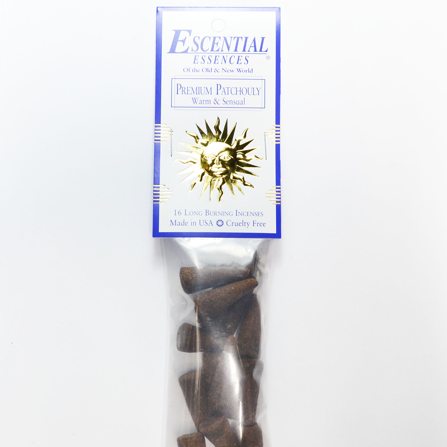 16/pk Premium Patchouly escential essences incense cones (image for) 16/pk Premium Patchouly escential essences incense cones