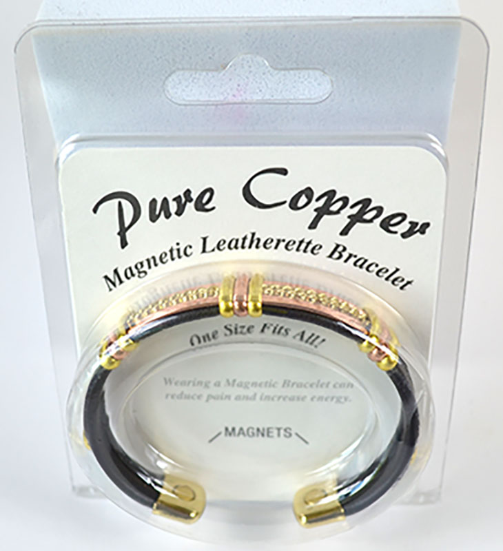 (image for) Magnetic Leatherette Copper bracelet (various styles) - Click Image to Close