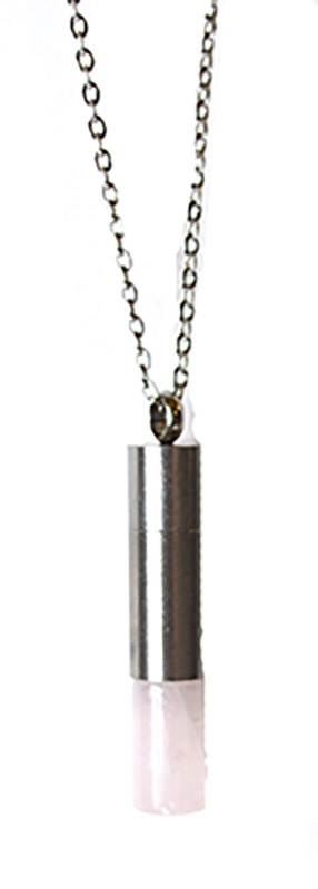 Rose Quartz chamber W/ chain (image for) Rose Quartz chamber W/ chain