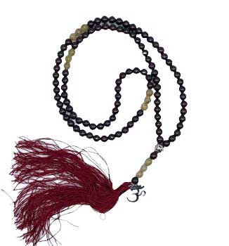 (image for) Om, Garnet &Golden Rutile japmala