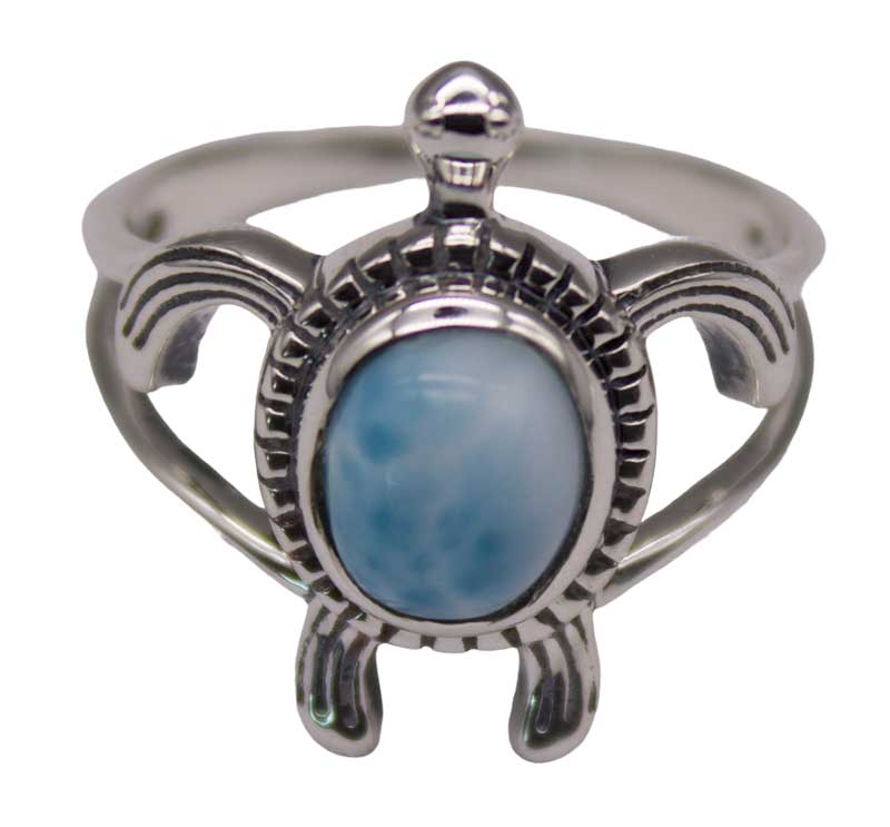 (image for) size 7 Larimar Turtle ring - Click Image to Close