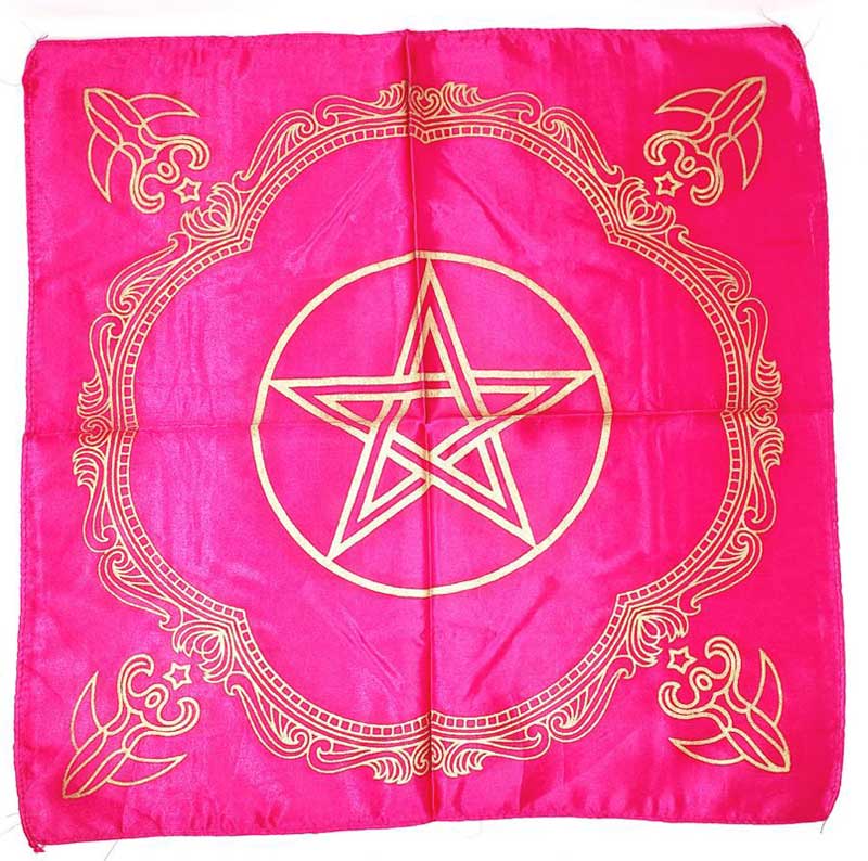 (image for) 21" x 21" Pink Goddess of Earth Pentagram alltar cloth - Click Image to Close