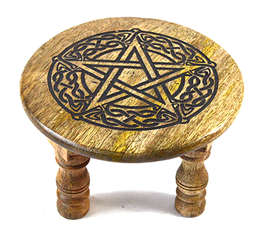 6"dia x 4" Pentagram altar table (image for) 6"dia x 4" Pentagram altar table