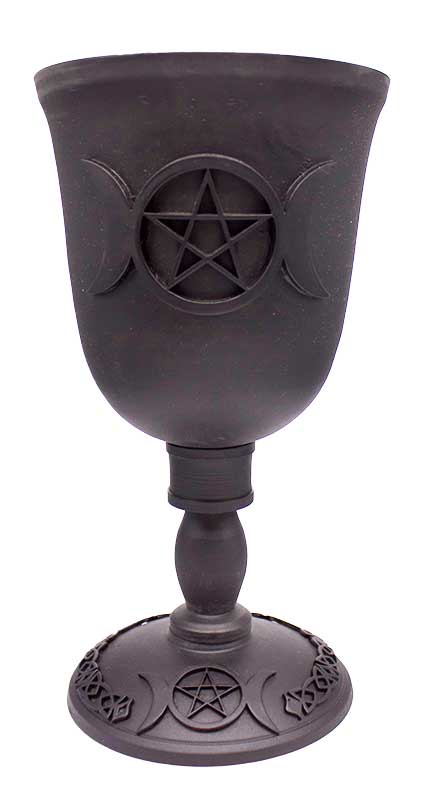 (image for) 7 5/8" Triple Moon & Pentagram chalice - Click Image to Close