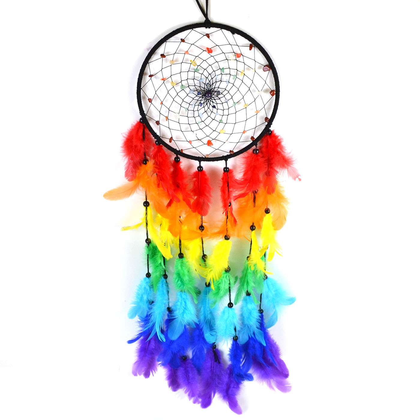 6 3/4" x 22" Chakra dream catcher (image for) 6 3/4" x 22" Chakra dream catcher