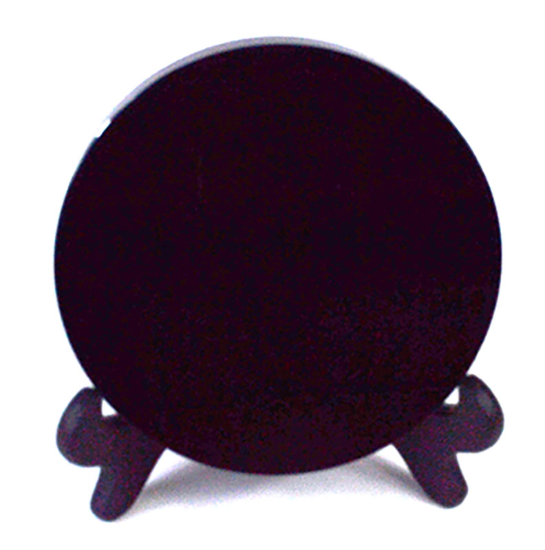 (image for) 12cm Black Obsidian scrying mirror W/ stand